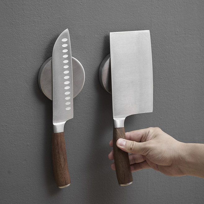 유얼홈 304올스텐 무타공 자석 칼걸이 칼꽂이 칼블럭 칼집 거치대 정리대, 원형