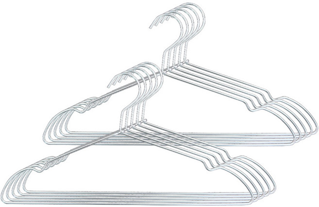 코시나 경량 알루미늄 논슬립 옷걸이 슬림형, 실버, 10개