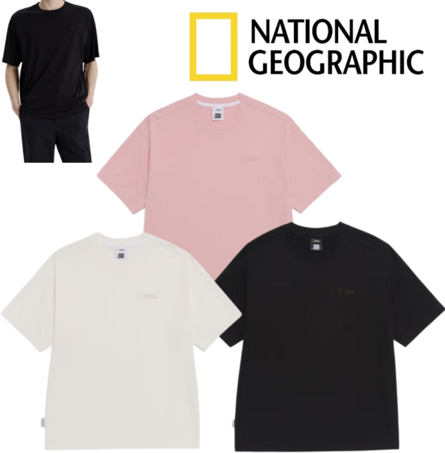 2024 내셔널지오그래픽 티셔츠 반팔 수피마 S-FIMA 남녀공용 라운드넥