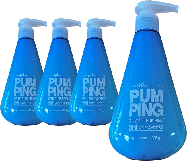 페리오 46센치미터스 스피아민트 펌핑치약, 285g, 4개