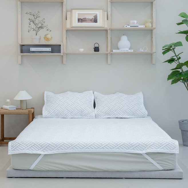 온결 듀라론 냉감패드 여름 쿨매트, 그레이체크