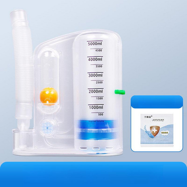 인스피로미터 강화폐활량계 폐운동기구 인스피로메타, 단일흡입식5000ml유량 1세트, 1개, 기본 색상