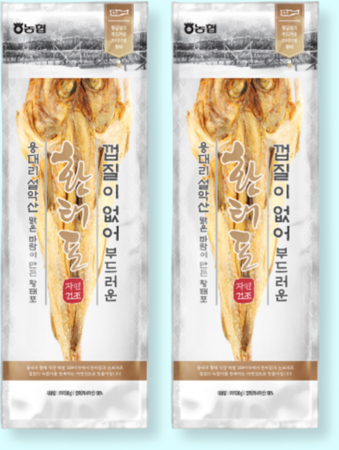 농협 용대리 설악산 황태포 1미(80g) 국산 마른황태, 2개