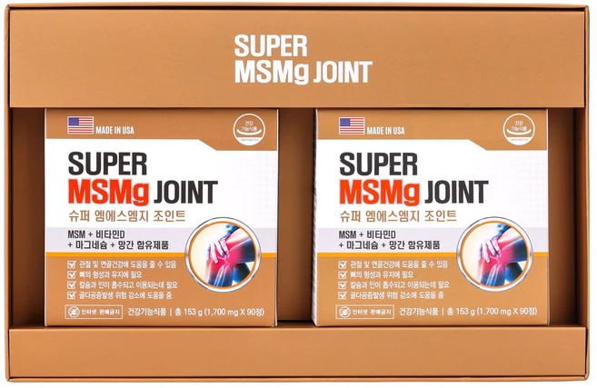 슈퍼엠에스엠지 관절 연골건강 골다공증발생위험감소 180T, 1개, 180정 - 쿠팡