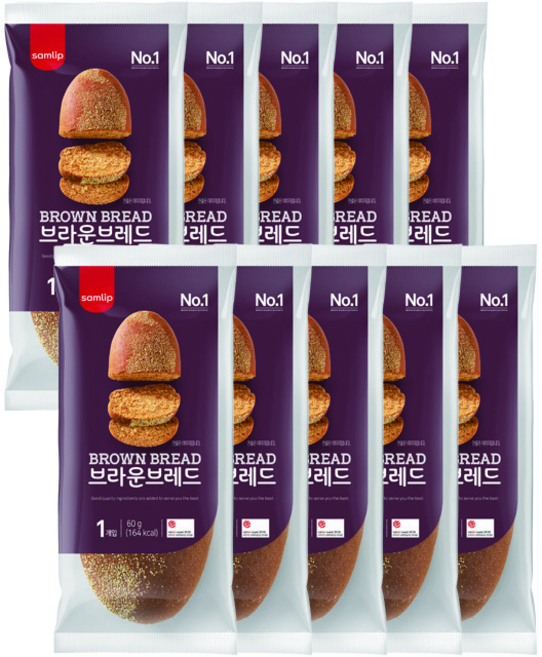 제이케이푸드 삼립 브라운브레드 60g (드라이) 10개입 식전빵 부쉬맨빵 아웃백빵, 10개