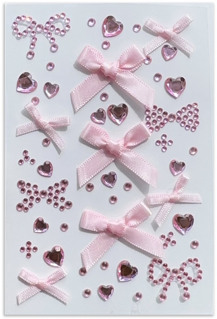 다락301 스티커 페이스 반짝이 페스티벌 파티 워터밤 메이크업 큐빅 얼굴스티커, 1개, 08 핑크리본