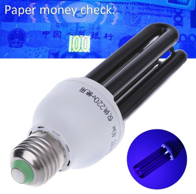 E27 15 20 30 40W UV 블랙 라이트 전구 CFL 형광 220V 자외선 램프, 1) 40, 1개