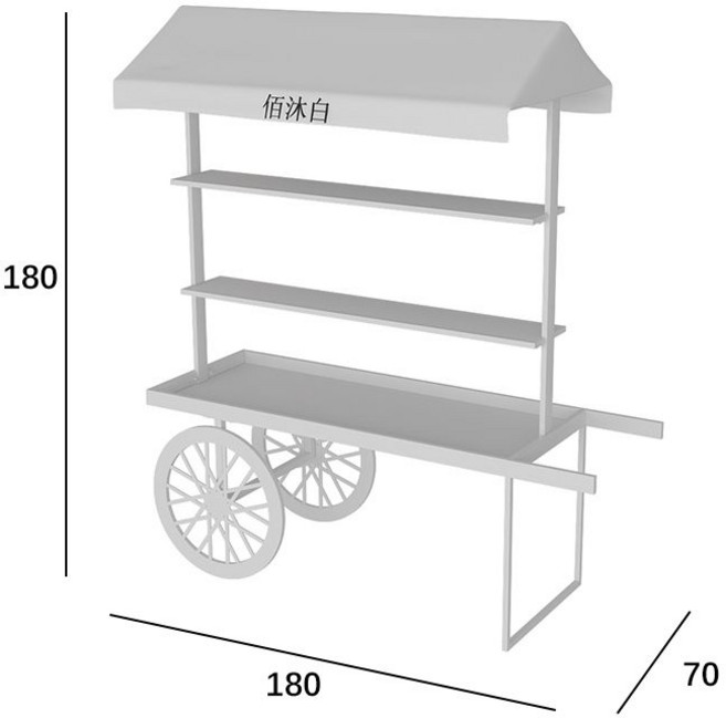 꽃마차 플리마켓매대 이동식 부스 마차 행사 매대 팝업, 흰색 20070180, 1개
