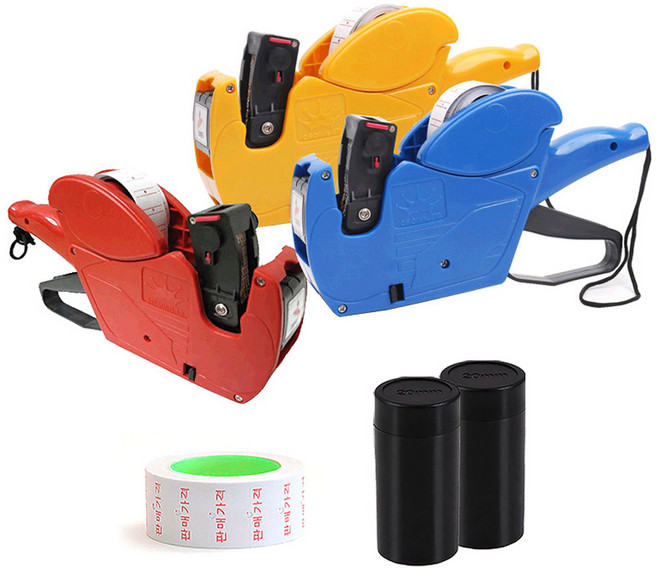 가격표시기 한글8열 CN979 2세대 최신형 스티커 라벨기+라벨지1개+잉크2통, CN979(고급형)-블루, 1세트