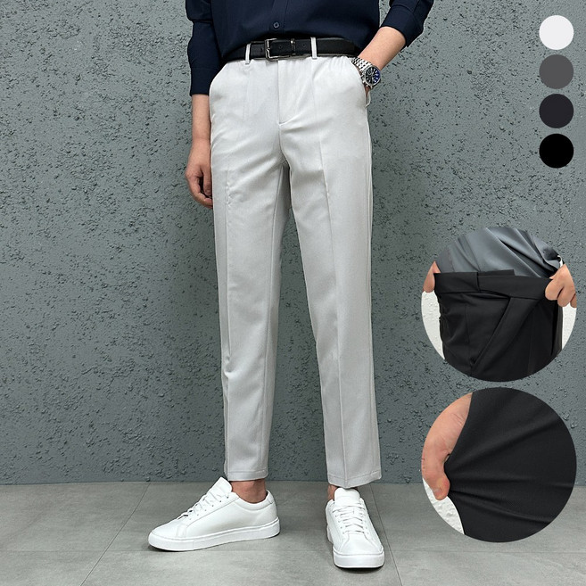 더맨쉽 남자 링클프리 스판 시크릿밴드 슬랙스 정장바지 9부 10부 출근룩 데일리 S~3XL 빅사이즈 ABTCP16013
