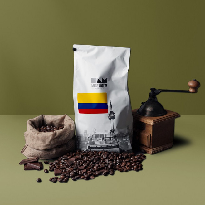 콜롬비아 수프리모 | 갓 로스팅 한 원두커피 | 미니빈스 로스터리, 1개, 500g