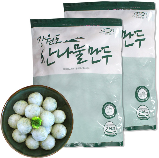 원주치악산식품 강원도산나물만두 1.2kg 2개