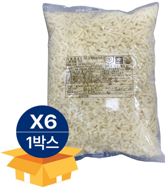 디오100 오리지널 모짜렐라 피자치즈 자연100% 2.5kg X 6봉, 6개