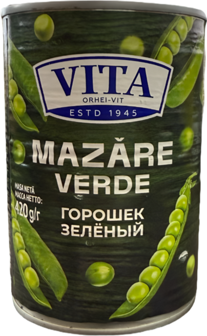 VITA 러시아 완두콩 통조림 420G, 1개