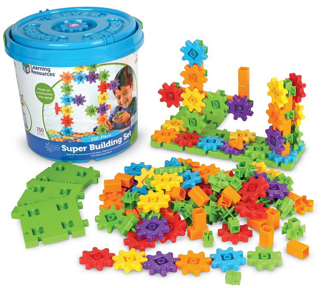 150 LER9164 학습 리소스 장난감 회전 블록 다채로운 기어 블록 슈퍼 세트 기어