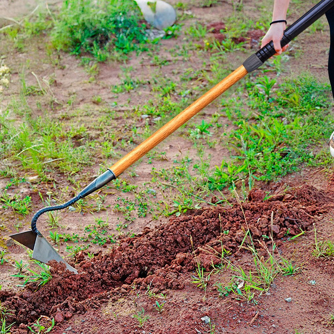 서서 호미(소) + 대왕 자루 (밭고랑 텃밭 흙파기), 1개
