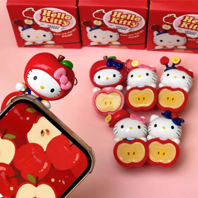 코코핑크 키티 애플 파티 시리즈 히퍼 휴대폰 꾸미기 피규어