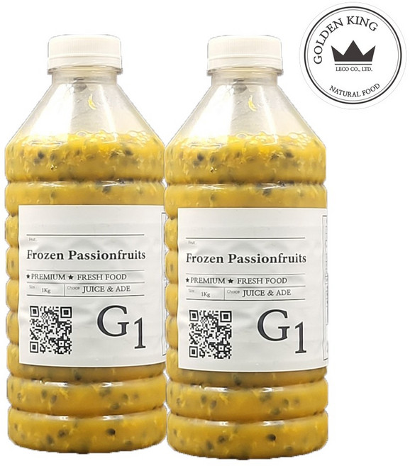 골든킹 프리미엄 백향과 냉동패션후르츠 퓨레 2kg, 1kg, 2개
