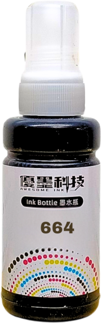 優墨科技 664 墨水瓶 適用多款打印機, 黑色 70ml, 1個