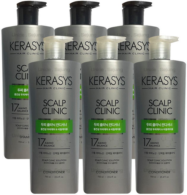 애경 케라시스 두피 클리닉 샴푸 3 + 린스 3, 6개