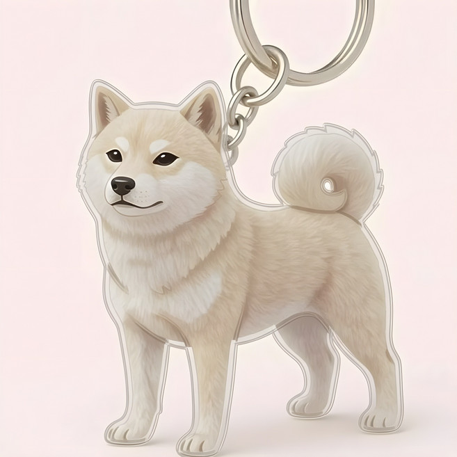 프리마 DIY 커스텀마이징 강아지 메모리 개털 보관 반려견 액세서리 애견 키링, 1개, 여 시바견