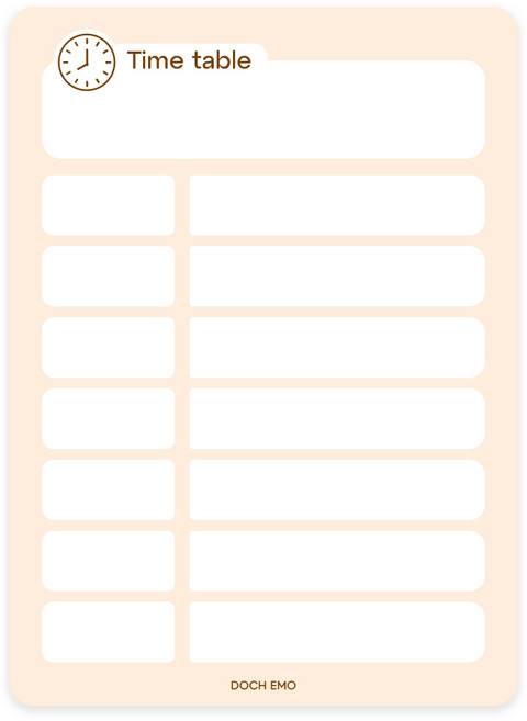 도치이모 예쁜 냉장고 자석 메모보드 메모시트 스케줄러 화이트보드 주간계획표(마카 포함), [중형] 시간표형(Time Table)