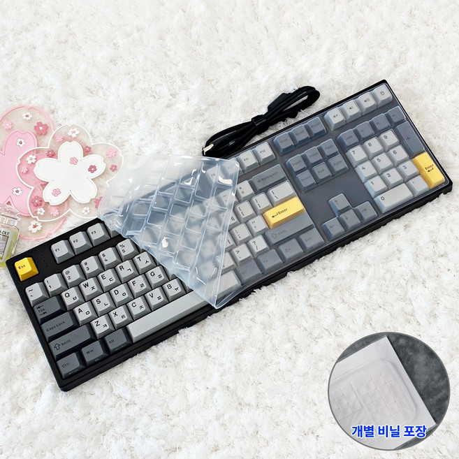 한성컴퓨터 GK707SE 키스킨 기계식 키보드덮개 실리콘 커버, 1개, 투명