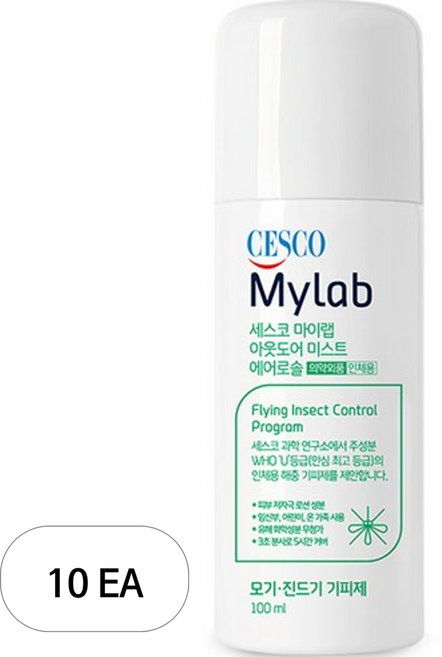 세스코마이랩 아웃도어 미스트 에어로솔 무향 모기기피제, 10개