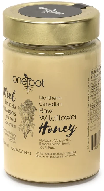 One Root Honey 원루트하니 생꿀 Natural Raw Boreal Forest Wildflower Honey 500g 캐나다 꿀 캐나다에서, 1개