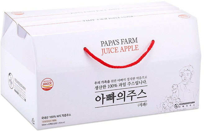 [연두팜] 아빠의주스 사과즙 20개입, 100ml, 20개