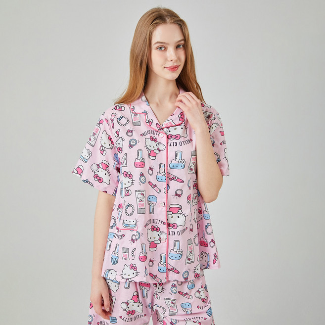 헬로키티 여성잠옷 핑크 순면 산리오 리아키티 홈웨어