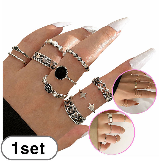 차쿠 여성 레이어드 반지 심플레이어드 반지 23개 세트