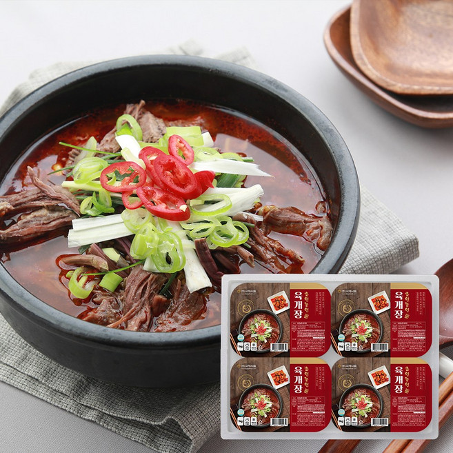 [국제식품] 초원농원 맛 그대로 진한육수 육개장 1kg(4팩), 4개, 1kg