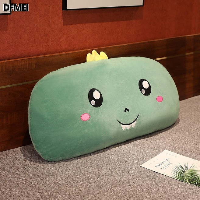 DFMEI 靠枕牀頭靠墊軟包大靠背沙發宿舍客廳學生枕頭牀靠長條枕睡覺抱枕, 恐龍【可拆洗 內部有內膽】