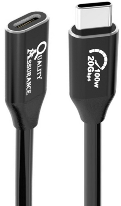 C타입 케이블 호환 연장선 USB3.2 Gen2x2 20Gbps USB PD 100W 스마트폰 태블릿 퀵차지 고속충전 4K 60HZ 미러링 영상지원 연장 케이블 0.6M CABLE, 1개