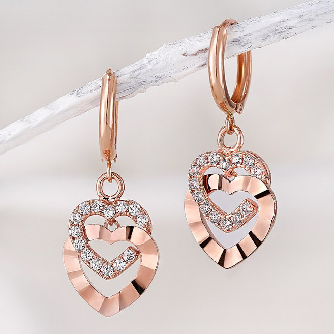 주리에떼 14K 18K 여성 데일리 골드 엘라 하트 원터치 금 귀걸이