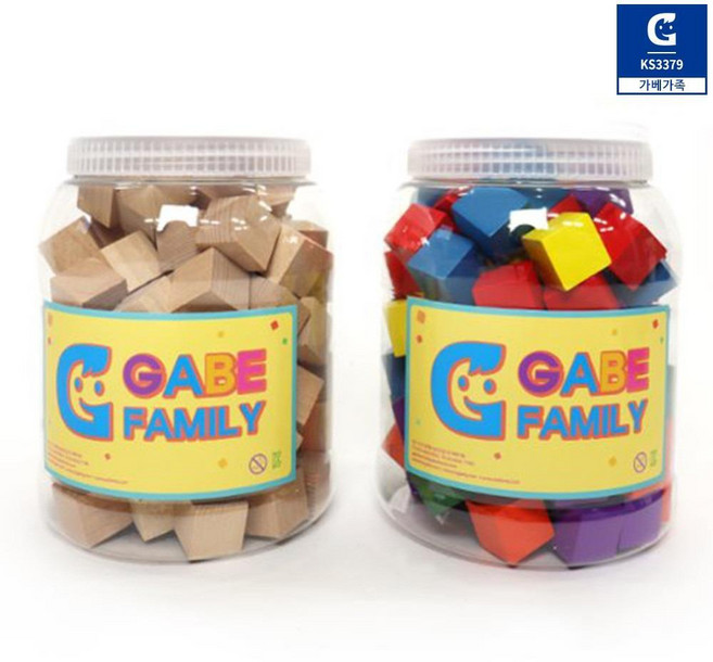 안녕 쌓기나무 교구칼라 원목 KS3379, 1개