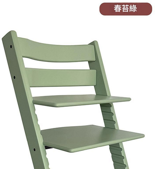 兒童成長學習椅 寶寶餐椅 實木多功能調節, 普通春苔綠, 1個