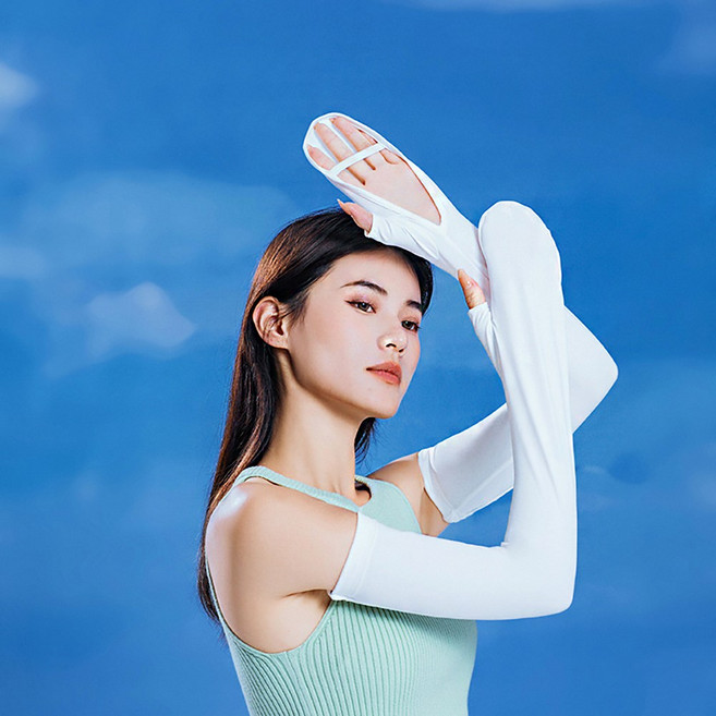 자외선차단 슬리브 손등 팔토시 여성용, 화이트