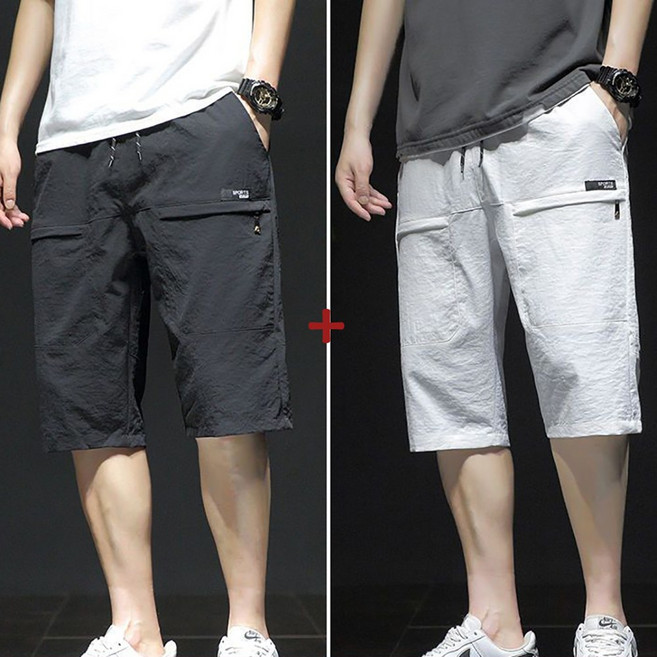 셀럽당1+1여름 7부 팬츠 남자 멋쟁이 반바지 남자 빅사이즈 루즈핏 캐주얼 남자 반바지