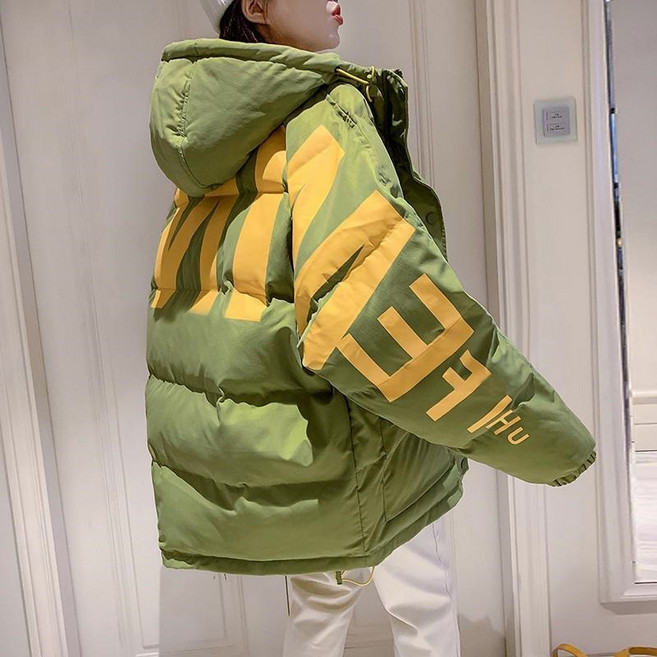 패딩 여 겨울 하프 기장 루즈핏 패딩 5G862