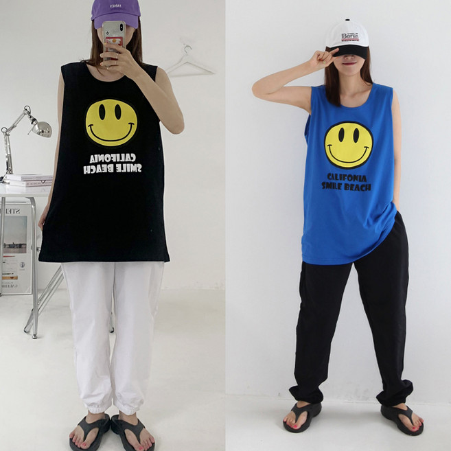 애플망고샵 애플망고옷장 2개세트 넉넉 스말비치 박스나시 빅사이즈 오버핏 민소매