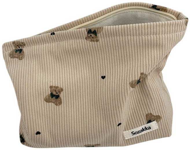 코듀로이 곰돌이 화장품파우치 이너백