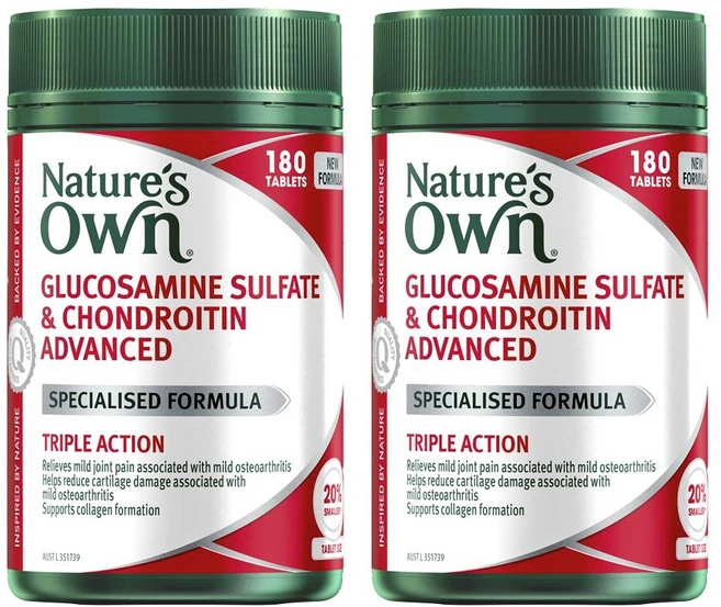 네이처스온 글루코사민 설레이트 콘드로이틴 어드밴스드 Natures Own Glucosamine Sulfate Chondroitin, 2개, 180정 - 쿠팡