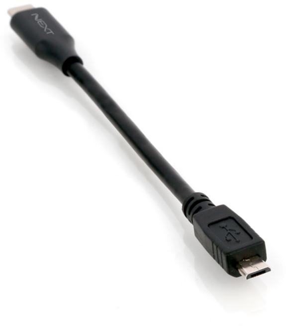 넥스트 타입C to USB 마이크로 5핀 OTG 변환 젠더 NEXT-1517TC, 검정(블랙), 1개, 150mm
