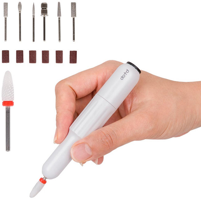 닷드 젤네일 네일드릴 7종 비트, 화이트, 1세트