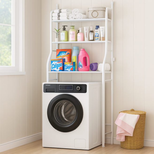 쏘리브 세탁기 수납 선반 정리대, 1개, 화이트