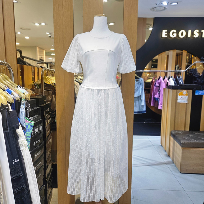 에고이스트 퍼프소매메쉬배색롱원피스/ER2JO400_BP