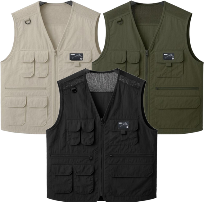 네파 남녀공용 메쉬 유틸리티 조끼 베스트 다용도 포켓 조끼 등산 낚시 레져 아웃도어 여름조끼 작업 조끼