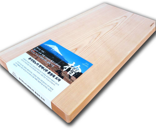 후지히노끼 무접착 편백나무 원목 통판도마 히노끼 통도마, 1개, 나무